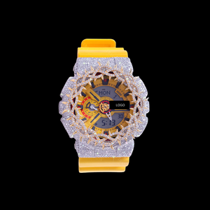 Premium Thorn Golden Bezel With Sparkling VVS Moissanite Diamond <b>Watch</b> <b>For</b> Mens Luxury HipHop Style <b>Wrist</b> <b>Watch</b> <b>For</b> Daily Use - Product Image 1