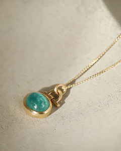 Collier avec pendentif en pierre naturelle géométrique, plaqué argent, acier inoxydable, minimaliste, à porter tous les jours, unisexe - Product Image 2