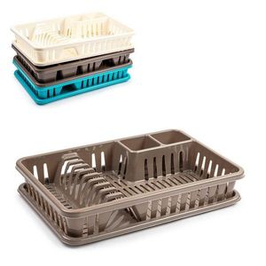 Scolapiatti a disco impilabile taglia L, beige marrone, design moderno - Product Image 1