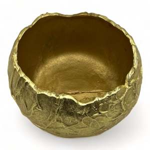 Handmade Gold <b>Metal</b> <b>Bowl</b> With Cracked Texture Modern Decorative Serving <b>Bowl</b> For Table Decoration - Product Image 4