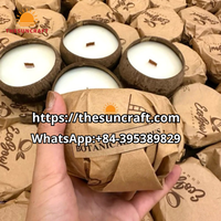 Meilleure vente en gros de bols en coquille de cire de noix de coco faits à la main bougie parfumée à mèche en bois boîte-cadeau infusée d'huile essentielle pour les vacances de Pâques