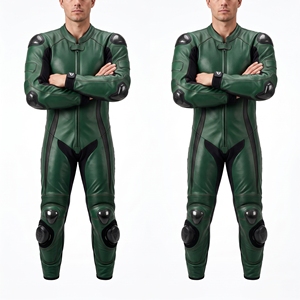 Combinaison de moto en cuir vert Dumela, protection intégrale personnalisée, imperméable, coupe-vent, respirante, équipement de cyclisme toutes saisons - Product Image 2