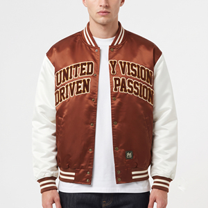 Chenille Embroidery Satin Bomber <b>Jacket</b> Men Winter Fashion Waterproof <b>Slim</b> <b>Fit</b> High Street Style Front Design - Product Image 6