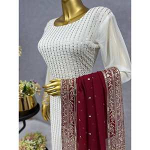 Conjunto de Traje de Diseñador para Mujer con Bordado de Lentejuelas Elegante - Product Image 4