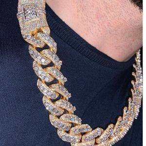 High Quality Customized 20mm Iced Out <b>Cuban</b> <b>Link</b> Moissanite Diamond <b>Chain</b> Sterling <b>Silver</b> Rhodium Plated Hip Hop Style - Product Image 3