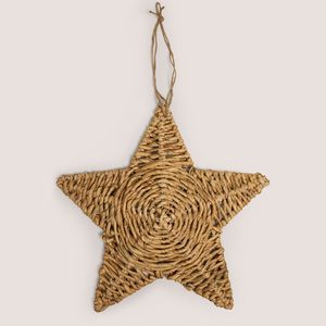Christmas holiday ornament supplies water hyacinth ornament woven <b>stars</b> wall <b>hanging</b> decor - Product Image 2