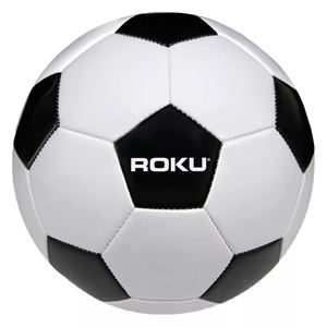 ลูกฟุตบอลสำหรับผู้ใหญ่น้ำหนักเบาสไตล์คลาสสิกปรับแต่งได้หนัง PU สีดำและสีขาวพิมพ์โลโก้ - Product Image 1