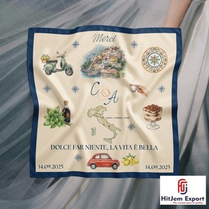 Bufanda Premium Personalizada con Impresión, Estilo Seda, Chal de Moda, Pañuelo para la Cabeza, Marca Privada, Fabricante Textil OEM ODM, Proveedor Personalizado - Product Image 2