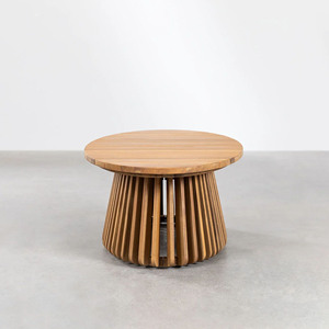Mesa de Centro Moderna Minimalista Ovalada con Tapa Elevable, Madera Hecha a Mano, Mueble Duradero para Sala de Estar, Material de Teca, Modelo Christy - Product Image 3