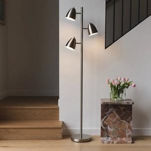 Lámpara de Pie Industrial de Hierro con Bombilla Expuesta para Diseño Interior Rústico - Product Image 1