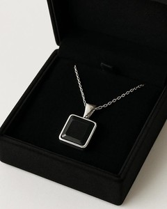 Collar con Colgante Cuadrado de Turmalina Negra, Cadena de Oro y Plata, Cristal Curativo, Protección, Piedra Energética, Joyería, Regalo - Product Image 4