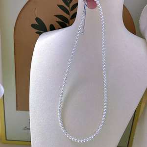 สร้อยคอมุกน้ำจืดธรรมชาติ 3.5-4 มม. พร้อมใบรับรอง GRC ตัวล็อคทอง 18K รุ่น Aurora Pearl - Product Image 1