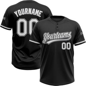 Camiseta de Softbol Sublimada Personalizada, Mangas Cortas, Dos Botones en la Parte Delantera, Tela de Secado Rápido, Impresión Vibrante del Nombre y Logotipo del Equipo Completo - Product Image 1