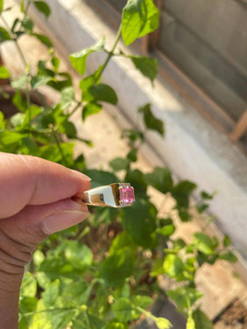Natural Pink Sapphire Diamond Engagement <b>Ring</b> 925 Sterling <b>Silver</b> 14K Solid Gold <b>Emerald</b> Cut Rhodium Plated Party Bridal <b>Ring</b> - Product Image 2
