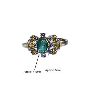 Wedding Wear 925 Sterling <b>Silver</b> Gold Plated Jewelry <b>Emerald</b> White Topaz Gemstone Women Wear Classic <b>Ring</b> - Product Image 2