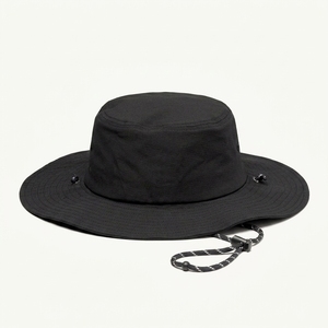High Quality Unisex Black Bucket <b>Hat</b> Adjustable Drawstring Outdoor Casual Spring Summer Adult <b>Hat</b> - Product Image 1