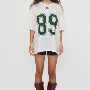 Maillot de football américain surdimensionné en maille pour femme, style USA, vente en gros, sublimation, robe respirante en polyester, tenue d'équipe, OEM, en vrac - Product Image 6