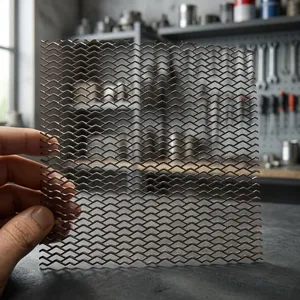 Panneau décoratif en treillis métallique tissé en fil d'aluminium, découpé sur mesure, avec cadre en treillis métallique expansé en acier inoxydable durable - Product Image 1