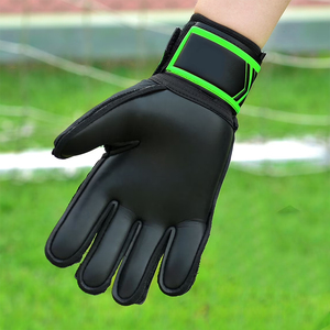 OEM Service Leather Lightweight Durable Breathable <b>Hook</b> Loop Closure Football Goalkeeper Gloves Sports Training - Product Image 6