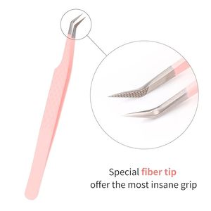 Pince à épiler en acier inoxydable à pointe incurvée - Outil de beauté durable et antistatique pour le coiffage des cils - Product Image 4