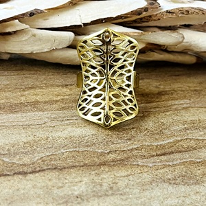 Último Diseño Novedoso Anillo Boho de Hoja, Joyería de Latón para Mujer, Chapado en Oro de 18k, Banda Calada con Filigrana, Anillo Llamativo de Flor Hueca, Venta al por Mayor/OEM - Product Image 6