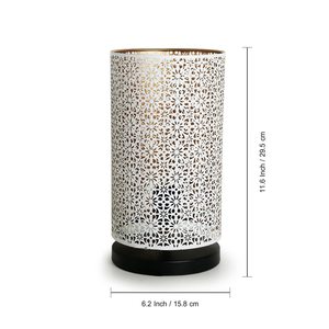 Vintage Moroccan Style Iron <b>Table</b> Lamp Black Hand Engraved LED Side Lamp for Bedroom Living Room Study Desk Without Bulb - Product Image 4