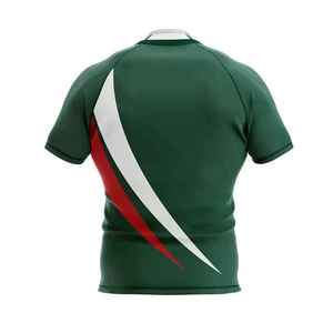 Premium Materials Rugby Uniform Fashion Wholesale Blank Sports <b>T</b>-<b>shirt</b> 100% <b>Polyester</b> Breathable Customizable Logo Rugby Jersey - Product Image 4