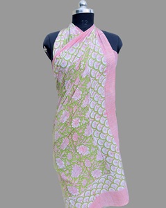 Paréo en coton doux imprimé à la main, long foulard tendance, couverture de plage, paréo bohème, nouveau design, paréos en coton, paréo unique - Product Image 5