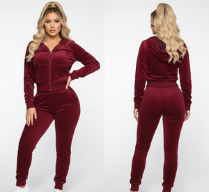 Ensemble de jogging deux pièces en velours et velours côtelé pour femme, avec veste courte et pantalon évasé, orné de strass personnalisés, idéal pour l'hiver et la détente - Product Image 6