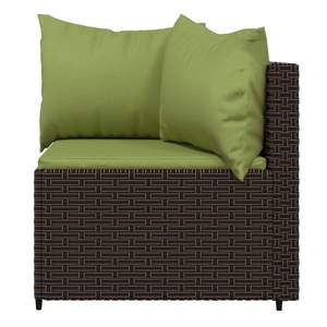 Ensemble de salon de jardin marron avec coussins verts - Product Image 5