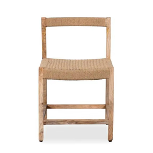 Silla de Comedor de Madera de Teca Sólida de Calidad de Exportación con Detalles de Ratán, Silla de Madera para Proyectos Comerciales y Residenciales - Product Image 2