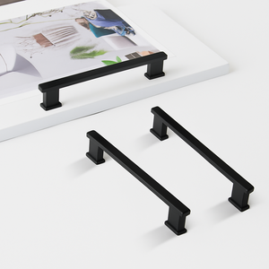 Wholesale Price Modern Matte Black Zinc Alloy Cabinetry Handles Minimalist Rectangle <b>Pulls</b> for Kitchen Bathroom Furniture - Product Image 3