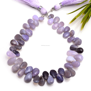 Quartz Lavande Naturel Premium Lisse Forme Poire Pierre Précieuse 8 Pouces Chaîne Certifiée par un Certificat Tierce Partie pour Bracelet de Bijoux Créatifs - Product Image 2