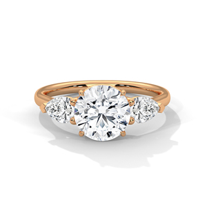 แหวนเพชรเม็ดเดี่ยวสามเม็ด สร้างในห้องปฏิบัติการ ชุบทอง 14K 18K สำหรับผู้หญิง ของขวัญวันครบรอบ ของขวัญแต่งงาน เพชร CVD - Product Image 3