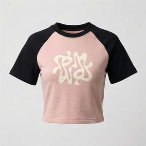 เสื้อครอปท็อปผู้หญิงผ้าฝ้ายสีตามสั่ง แขนเสื้อแบบแร็กแลน พิมพ์ลายรักษ์โลก สไตล์สตรีทแวร์ สำหรับออกกำลังกาย ฟิตเนส ยิม แอคทีฟแวร์ - Product Image 1