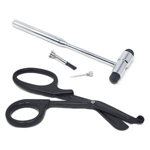 Ciseaux à pansements de qualité supérieure en acier inoxydable pour les secouristes + marteau neurologique de diagnostic à percussion Buck 3 1 - Product Image 1