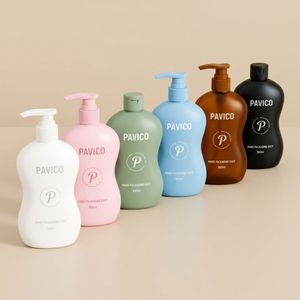 ขวดปั๊มโลชั่น PET 500 มล. ขวดแชมพูพลาสติกแบบกำหนดเอง ดีไซน์โค้งรับกับสรีระ พิมพ์ลายด้วยความร้อน สำหรับใช้ส่วนตัว - Product Image 2