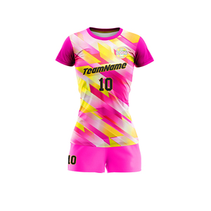 Volleyball Uniform Women Purple Red Sublimation Short Sleeve Jersey Shorts Set Wholesale Custom - Product Image 4