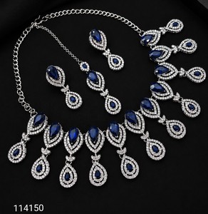 Traditional Ethnic <b>Silver</b> Plated Coral Flower Design High Quality Third Party Certified Wedding <b>Choker</b> Set Earrings Necklace - Product Image 1