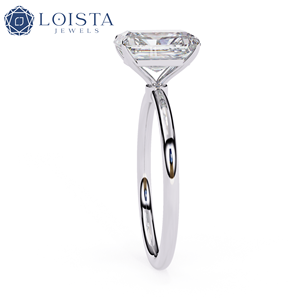 แหวนเพชรทรงเอเมอรัลด์ LOISTA แพลตตินั่ม สำหรับผู้หญิง แหวนหมั้นคลาสสิก ได้รับการรับรองจาก GIA สี D ธรรมชาติ - Product Image 4