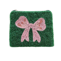 Dompet Koin Manik-Manik Buatan Tangan Bohemian, Dompet Mini Resleting, Dompet Kompak untuk Wanita Harga Terjangkau