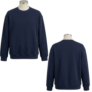 เสื้อสเวตเชิ้ตคอกลมพรีเมียมสำหรับผู้ชาย ผ้าฟลีซเนื้อหนัก 100% ผ้าฝ้าย ปักลายด้านหน้าตามสั่ง พิมพ์ลาย ฤดูใบไม้ร่วง - Product Image 2