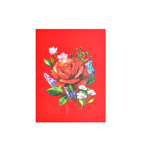 Custom Printed Red Rose Floral Greeting <b>Card</b> Premium Paper <b>Gift</b> <b>Card</b> for Birthday Wedding Anniversary Celebration - Product Image 1