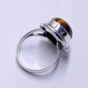 แหวนไทเกอร์อายธรรมชาติ เงินแท้ 925 แหวนพลอยทำมือสำหรับเธอ - Product Image 4
