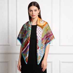 Classic Women's Luxury Mulberry <b>Silk</b> Scarf Custom Printed Square Elegant Multi-Functional Fashion <b>Head</b> Neck <b>Wrap</b> Personalized - Product Image 2