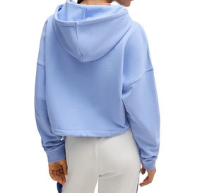 OEM personalizado de peso pesado 420 GSM de gran tamaño Crop Hoodie sudaderas para mujeres niñas con lentejuelas frente Logo Puff estampado Crop Tops - Product Image 5