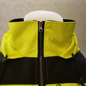 Veste d'hiver décontractée pour homme, jaune, design personnalisé, vêtements de travail réfléchissants, vente chaude, uniforme de garde de sécurité, deux poches zippées, grande taille - Product Image 5