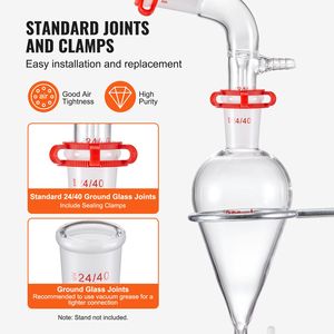 Kit di Distillazione in Vetro Borosilicato 3.3 con Giunto 24/40, Capacità 1000ml per Distillazione di Oli Essenziali, Evaporatore Rotante per Laboratori - Product Image 4