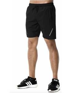 Pantalones cortos de gimnasio de secado rápido para hombre, pantalones cortos de entrenamiento transpirables de cintura alta con cordón ajustable - Product Image 4