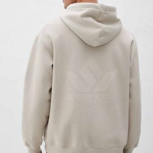 เสื้อฮู้ดดี้ผู้ชายไซส์ใหญ่ สีขาว ผ้าฝ้าย 100% เฟรนช์เทอร์รี่ สไตล์ลำลอง สีพื้น มีกระเป๋า ทรงปกติ ใส่ได้ในฤดูใบไม้ร่วง - Product Image 3